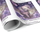 Sweet Elephant LILA Wrapping Paper Geschenkpapier (Rolleneckpunkt)