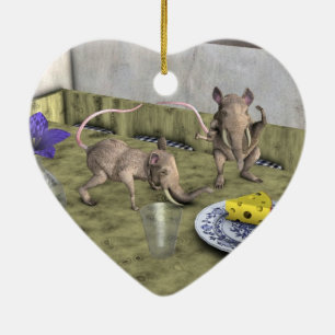 Sweet Elephant Mice Keramikornament