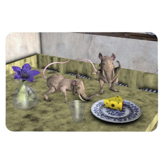 Sweet Elephant Mice Magnet (Horizontal)