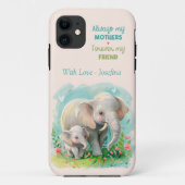 Sweet Elephant Mum & Baby Personalisierte Geschenk Case-Mate iPhone Hülle (Rückseite)