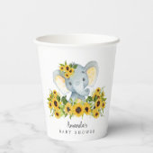Sweet Elephant Neutral Baby Dusche Pappbecher (Rückseite)
