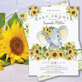 Sweet Elephant Neutral Baby Shower Einladung