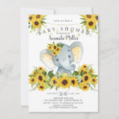 Sweet Elephant Neutral Baby Shower Einladung (Vorderseite)