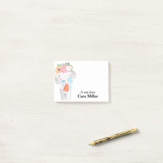 Sweet Elephant Personalisiert Post-it Klebezettel (Auf Schreibtisch)