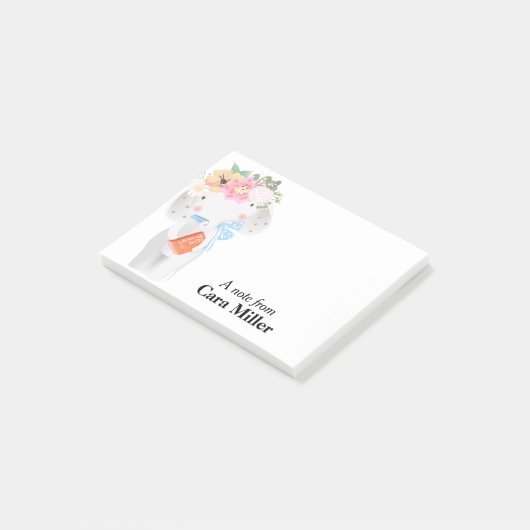 Sweet Elephant Personalisiert Post-it Klebezettel (angewinkelt)