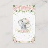Sweet Elephant Pink Blush Floral Diaper Raffel Begleitkarte (Rückseite)