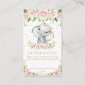 Sweet Elephant Pink Blush Floral Diaper Raffel Begleitkarte (Vorderseite)