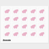 Sweet Elephant (Pink) Quadratischer Aufkleber (Blatt)