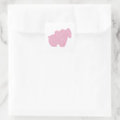 Sweet Elephant (Pink) Quadratischer Aufkleber (Tasche)