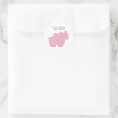 Sweet Elephant (Pink) Runder Aufkleber (Tasche)
