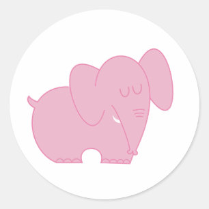 Sweet Elephant (Pink) Runder Aufkleber