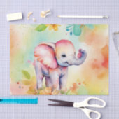 Sweet Elephant Watercolor Seidenpapier (Handwerk)
