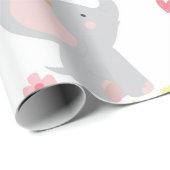 Sweet Elephants Hearts Baby Girl Geschenkpapier (Rolleneckpunkt)