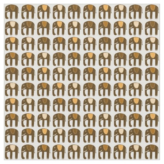 Sweet Elephants Muster Neutrals Braun Stoff (Nahaufnahme)