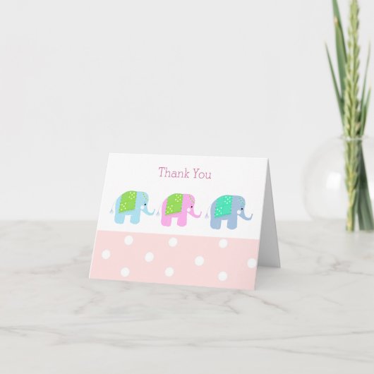 Sweet Elephants Vielen Dank Dankeskarte (Vorderseite)