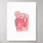 Sweet Embrace Couple Line Art - Personalisiertes G Poster (Vorne)