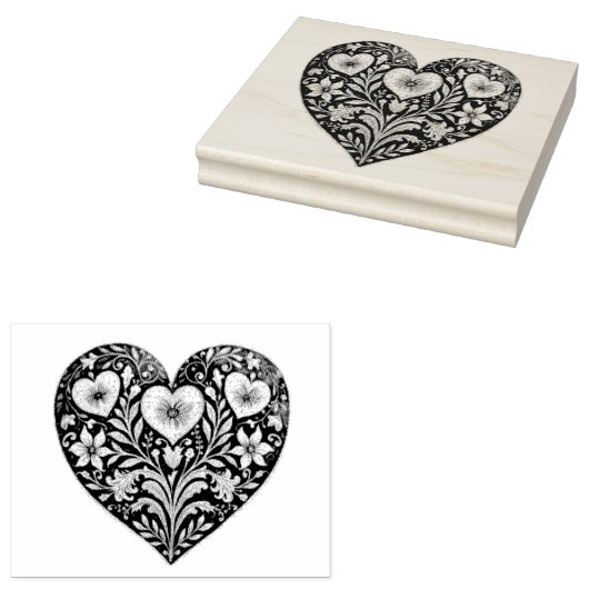 Sweet Embrace: Gouache Valentine Hearts Gummistempel (Stempel)