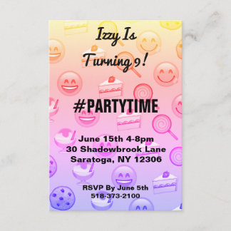 Sweet Emoji Leckereien Geburtstagsparty Einladunge Einladung