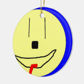 Sweet Emoji, Yellow Blue, Kunst von Kindern:) Keramik Ornament (Links)