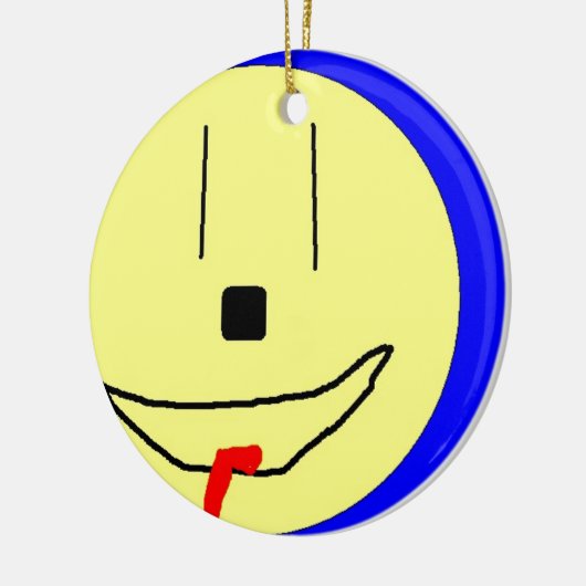 Sweet Emoji, Yellow Blue, Kunst von Kindern:) Keramik Ornament (Links)