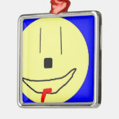 Sweet Emoji, Yellow Blue, Kunst von Kindern:) Silbernes Ornament (Links)