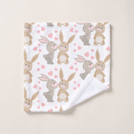 Sweet Enamored Bunnies Badhandtuch Set (Waschlappen)
