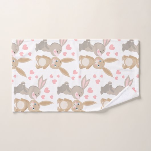 Sweet Enamored Bunnies Badhandtuch Set (Handtuch)