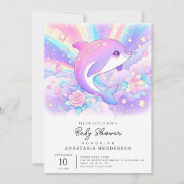 Sweet Enchanted Dolphin Baby Dusche Einladung