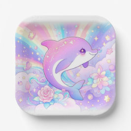 Sweet Enchanted Dolphin Baby Dusche Pappteller