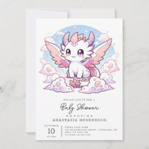 Sweet Enchanted Dragon Baby Shower Einladung