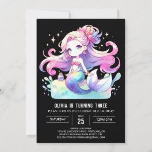 Sweet Enchanted Mermaid Birthday Einladung