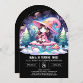 Sweet Enchantress Wizard Geburtstag Einladung (Vorne/Hinten)