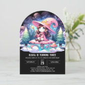 Sweet Enchantress Wizard Geburtstag Einladung (Stehend Vorderseite)