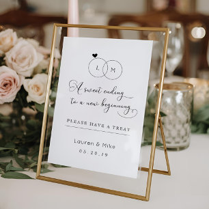 Sweet End to New Beginning Dessert Table Sign Poster