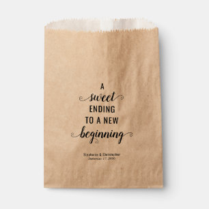 Sweet Ending New Beginner Rustic Script Hochzeit Geschenktütchen