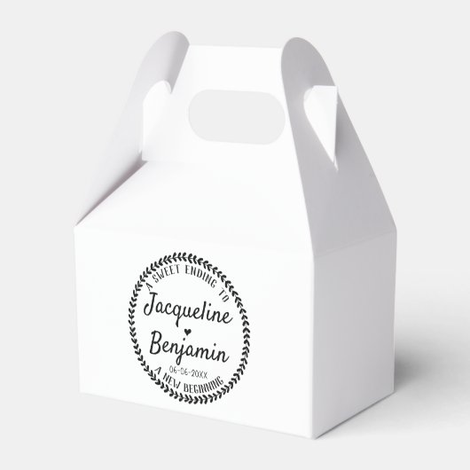 Sweet Ending New Beginner Rustic Wreath Wedding Geschenkschachtel (Rückseite)