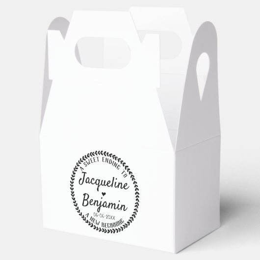 Sweet Ending New Beginner Rustic Wreath Wedding Geschenkschachtel (Geöffnet)