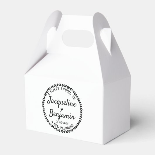 Sweet Ending New Beginner Rustic Wreath Wedding Geschenkschachtel (Vorderseite)