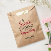 Sweet Ending New Beginning Burgundy Red Wedding Geschenktütchen (Versiegelt)