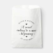 Sweet Ending New Begonnen Hochzeit einfache Schwar Geschenktütchen (Vorderseite)