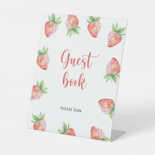 Sweet Erdbeere \ Gästebuch Sockelschild