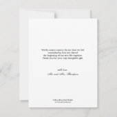 Sweet Erinnerungen Hochzeit Foto Danke, dass Sie K Dankeskarte (Rückseite)