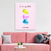 "Sweet Essence of Life Personalisiert French Macar Leinwanddruck (Insitu (Wohnzimmer))