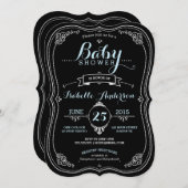 Sweet Extravagant Chalkboard Boy Baby Dusche Einladung (Vorne/Hinten)