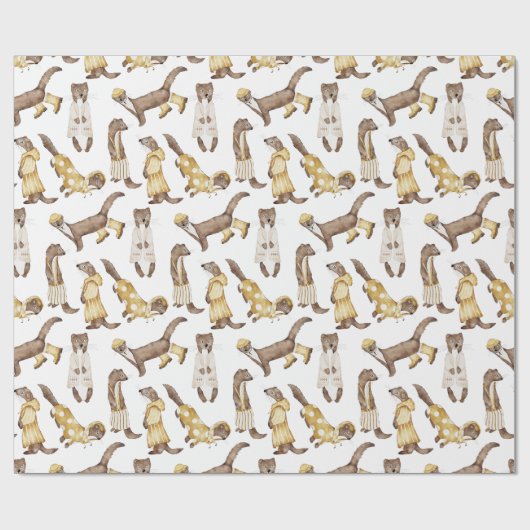 Sweet Extravagant Weasels, Regenstiefel, Geschenkpapier (Flach)
