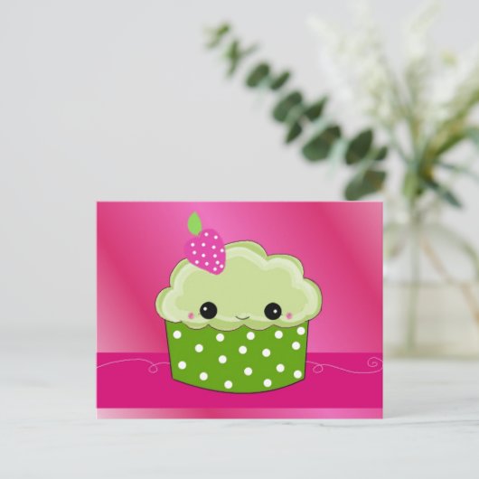 Sweet Face Cupcake Postkarte (Stehend Vorderseite)