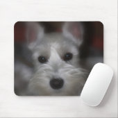 Sweet Face White Schnauzer Puppy Mousepad (Mit Mouse)
