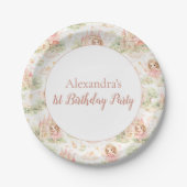 Sweet Fairy First Birthday Girl Pappteller (Vorderseite)