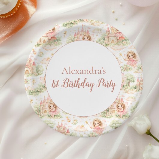 Sweet Fairy First Birthday Girl Pappteller