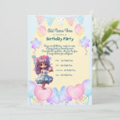 Sweet Fairy Geburtstagsparty Einladung für Mädchen (Stehend Vorderseite)